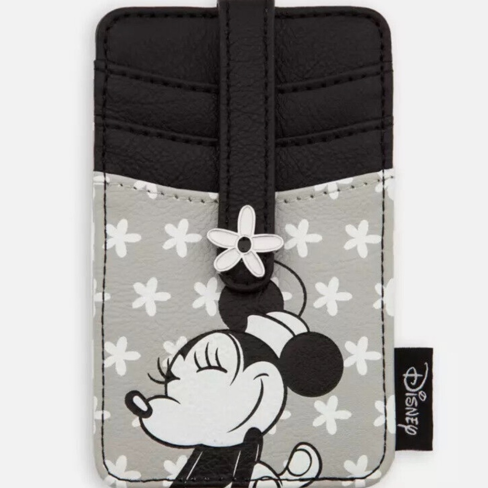 Disney Parks Minnie Mouse Side Zip Credit Card Holder ID Slim Wallet